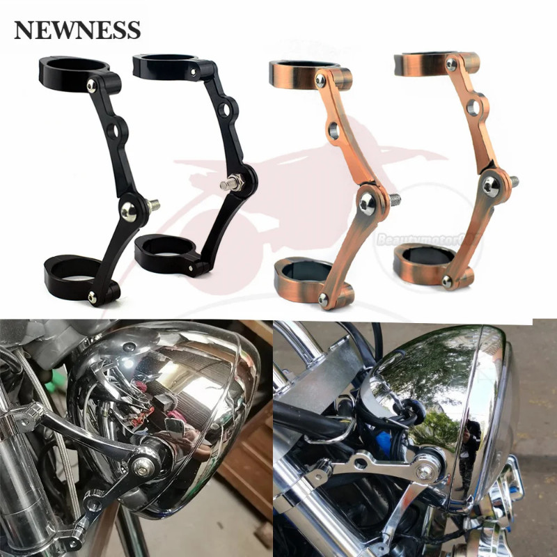 Motorcycle Headlight Bracket Mount Clamp 39-41mm Fork Tube Holder Black For Harley Cafe Racer Chopp