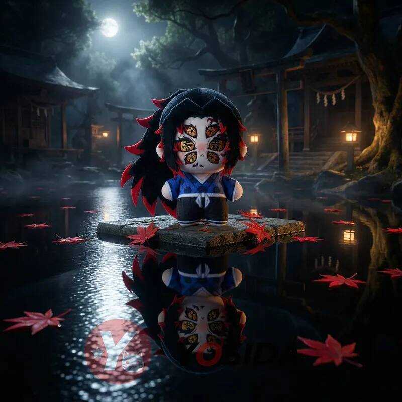 C YOSIDA Demon Slayer Kokushibo Plush Doll 10 Cm Cotton Doll Pendant Anime Collectible Birthday Gif