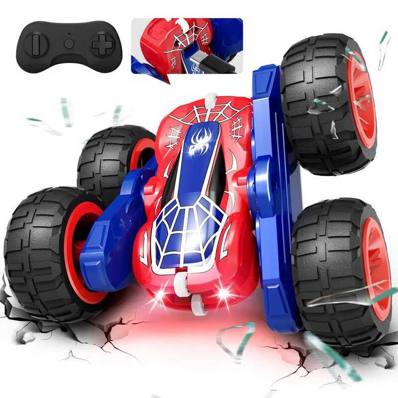C Remote Control Car With Lights, Type-C Fast Charging, 2.4Ghz Double Sided Flips RC Cars, 360° Rot