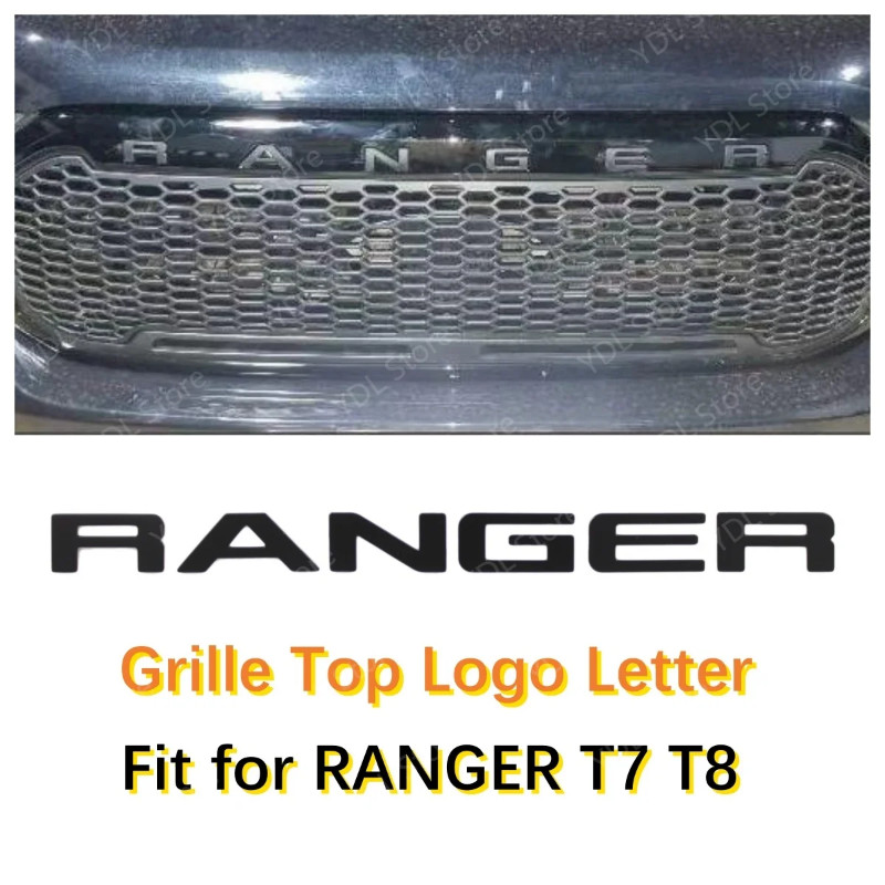 3D Emblem Grille Top Logo Letter ABS Sticker With Glue Chromium Styling Fit for RANGER T7 T8 2015-2