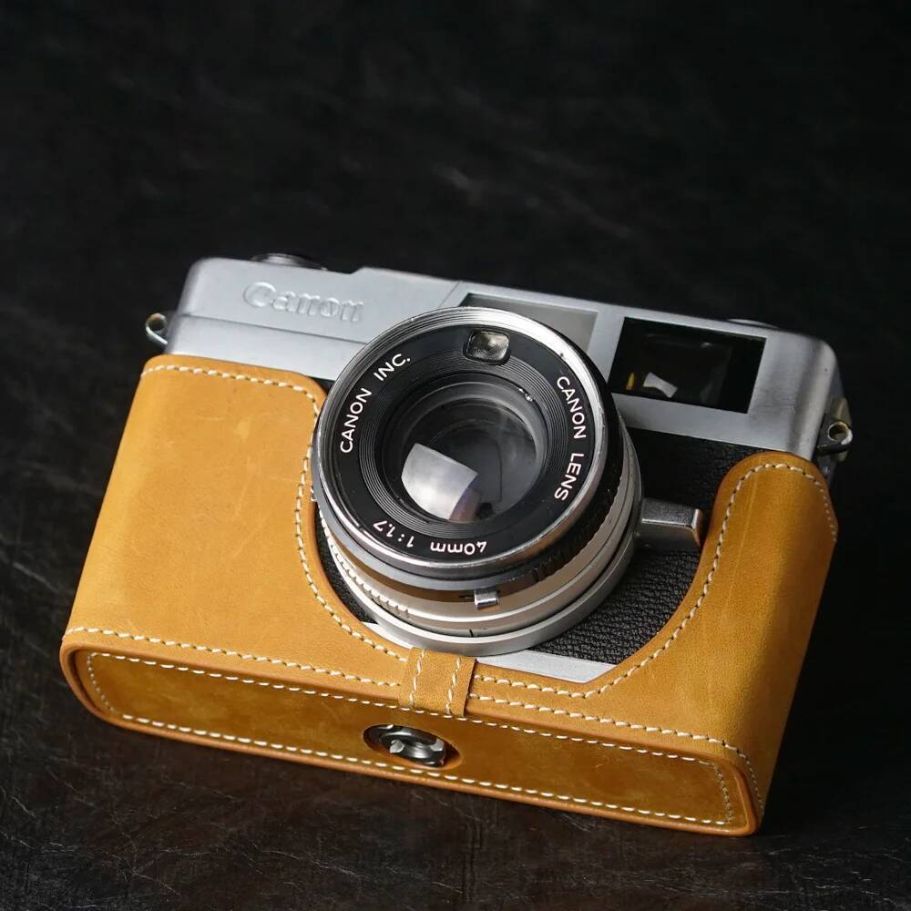 Handmade ของแท้หนังครึ่งหนังกล้องครึ่งสําหรับ Canon QL17 II กรณีสายคล้องกล้อง QL17 III/QL19 II/QL19 