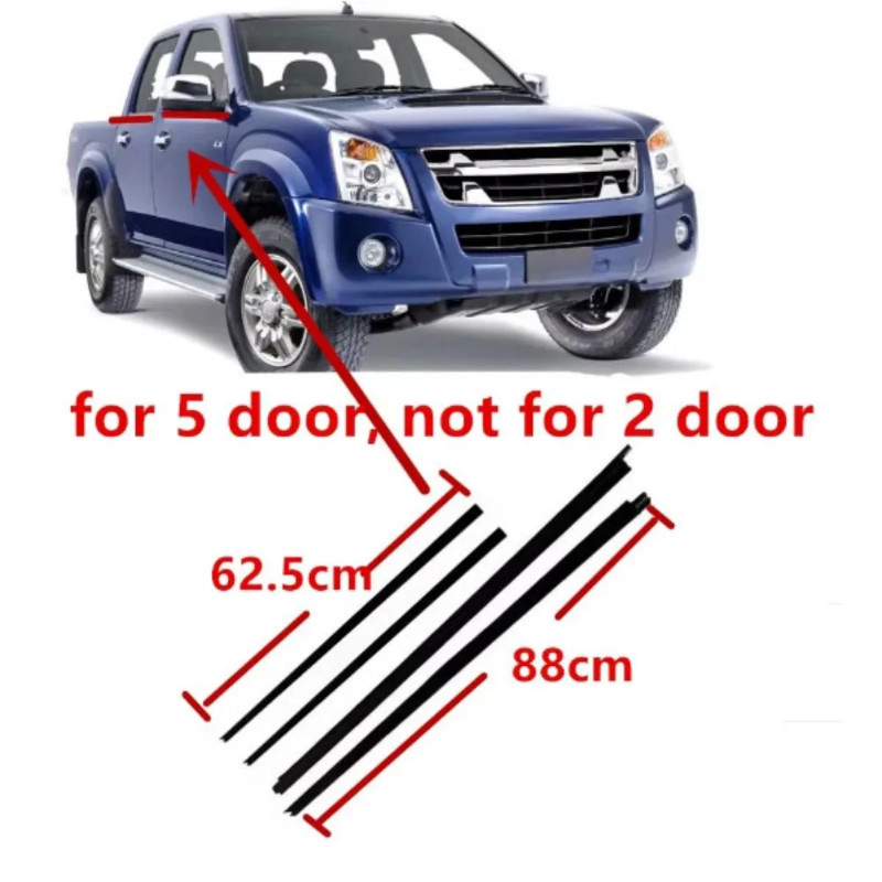 4 Pieces Outside Windows Rubber Outside for Isuzu D-MAX 2002-2012 Glass Protector Weatherstrip for