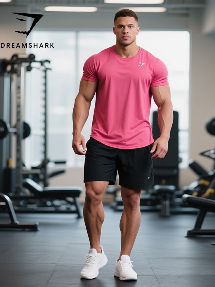 GYMSHARK Shorts ผู้ชายและผู้หญิง แห้งเร็ว สบายในอากาศร้อน เทคโนโลยีดึงความชุ่มชื่น สำหรับสวมใส่กลางแ