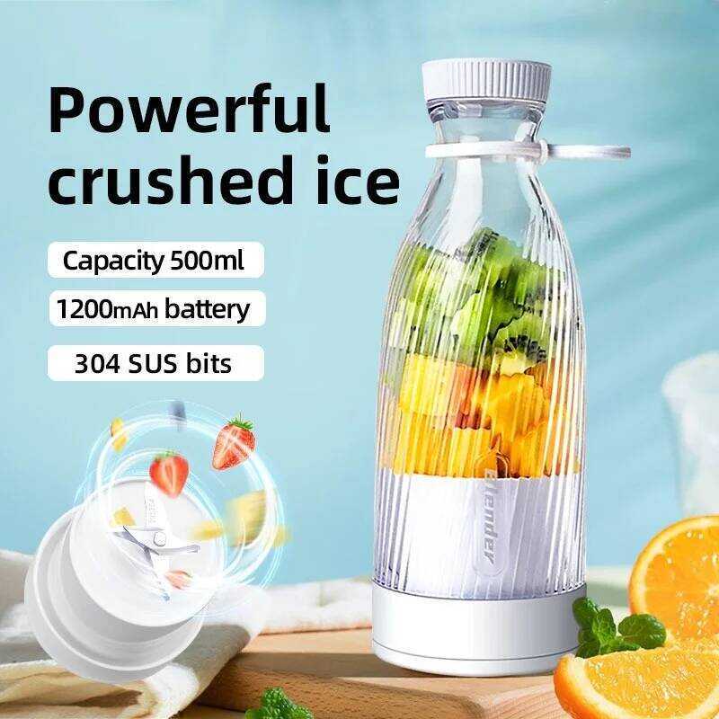 C 500Ml Portable Blender Electric Juicer Fruit Mixers USB Rechargeable Blender Juice Cup Bottle 6 B