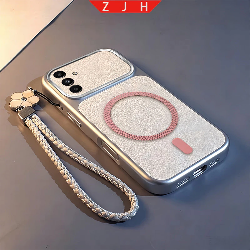 เหมาะสําหรับ Samsung A15 A25 A55 5G A35 เคสโทรศัพท์ออกแบบใหม่ตะแกรงตาข่ายแหวนดูดแม่เหล็กกันกระแทกกรณี TPDSC18