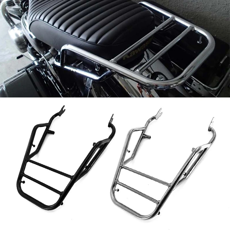 Motorcycle Rear Luggage Rack Carrier Shelf Fit for KAWASAKI W400 W650 W800 W 400 650 800 Black /  S