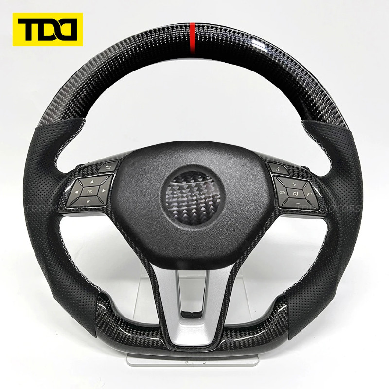 TDD 100% Real Carbon Fiber Customized Leather Car Steering Wheel For Mercedes-benz W205 W204 W212