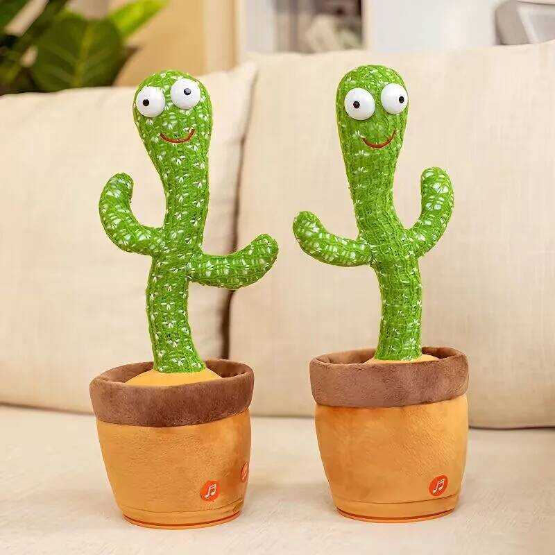 C Generic Dancing Cactus Plush Toy Talking Singing Recording Interactive Doll Early Eduion Toy For