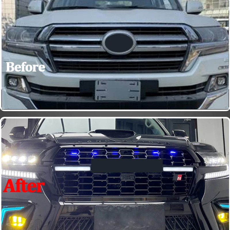 Modified For Land Cruiser Grill Mesh 2016-2020 For Land Cruiser 200 LC200 Upgrade To LC300 Racing G