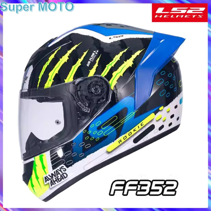 2024 Original LS2 FF352 Motorcycle Helmet Full Face Helmet Black Capacete Ls2 Casco LS2 Wolf Claw M