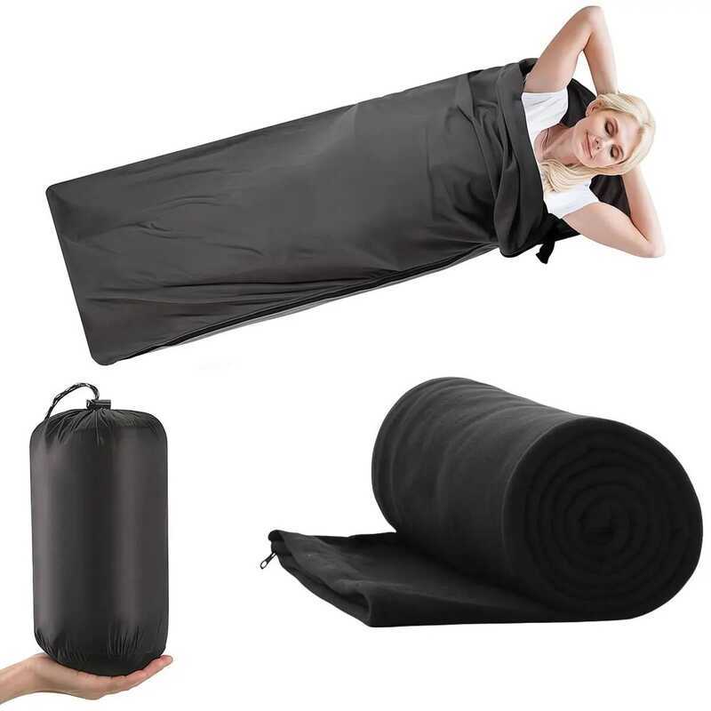 C Outdoor Sleeping Bag 180X80cm Single Fleece Sleeping Bag Ed With Warm Sleeping Bag, Outdoor Campi