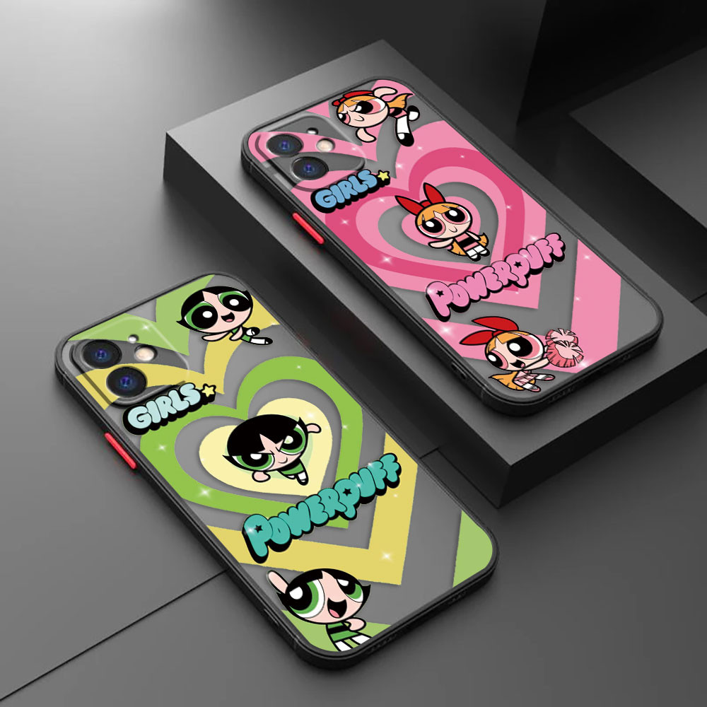 สาวหรูหรา Powerpuff สาว Matte Shock Proof ผิวรู้สึกเคสโทรศัพท์สําหรับ OPPO REALME 11 10 7 6 5 3 K7 V