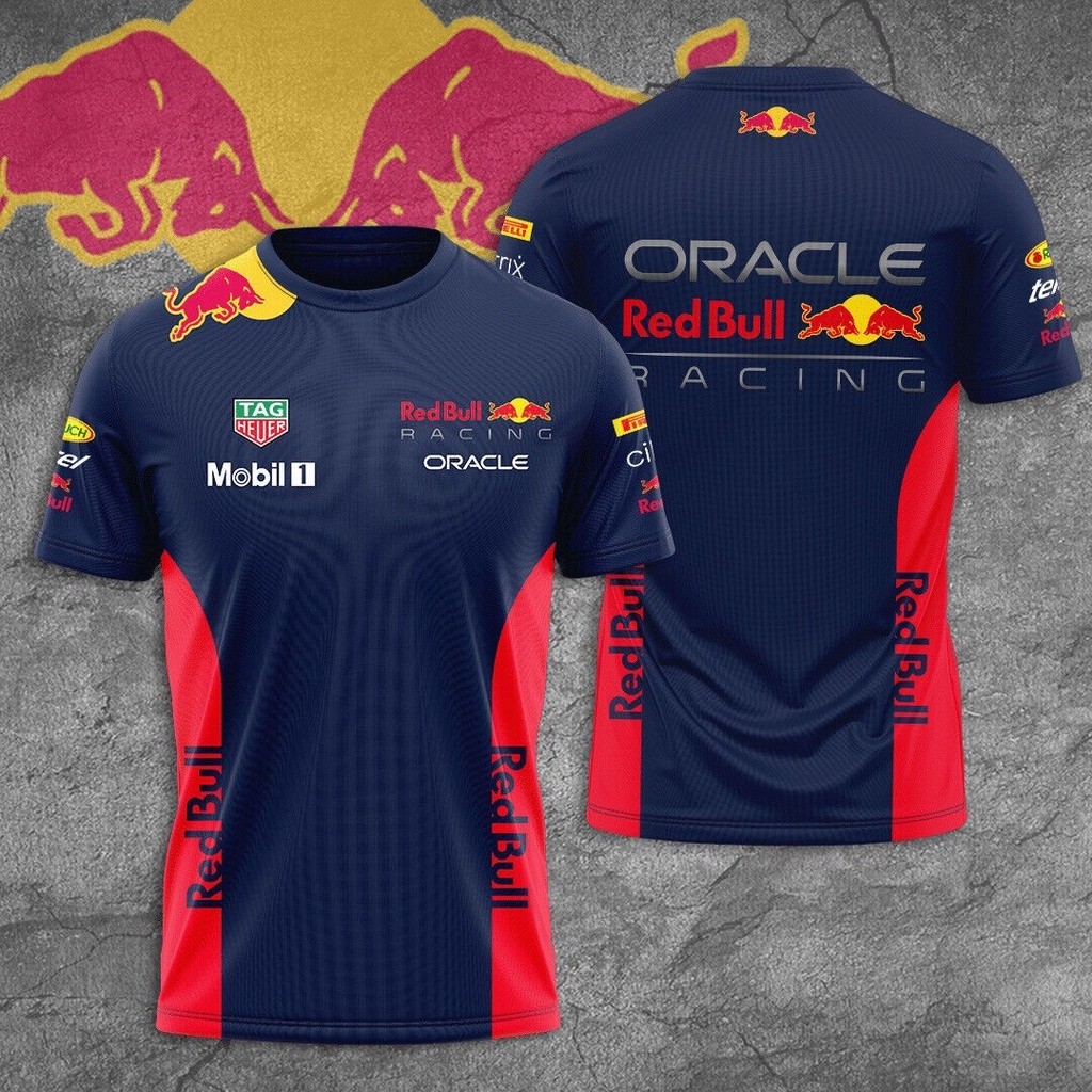 เสื้อยืด Red Bull Racing 2025 Red Bull F1 สูตร 1 Tag Heuer Mobil 1 เสื้อ