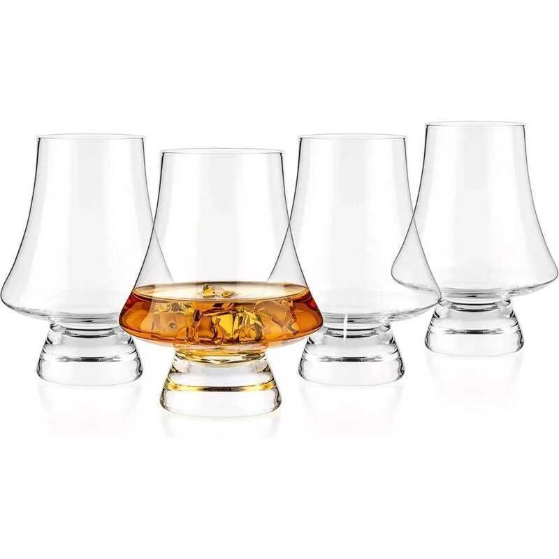C Crystal Glass Set, 4 Pack Tasting Glass Ounces Clear Lead Free Wine Glass Bar Party Wedding Drink