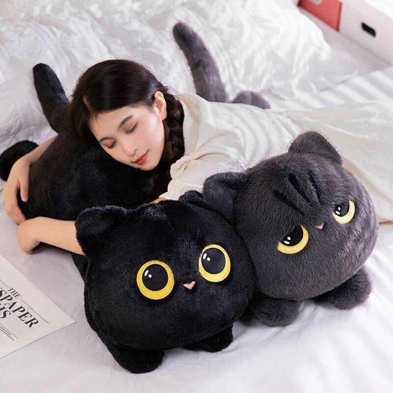 C 50-0Cm Cute Black Cat Plush Toy Doll Kawaii Big Cuddly Pillow Cushion Ins Black Cat Plush Toy Dol