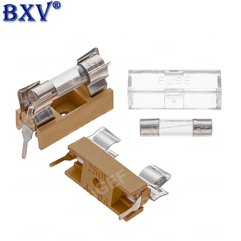 5 ชิ้นผู้ถือฟิวส์แก้ว - Universal 5x20 มม. & 6x30 มม.ฟิวส์โปร่งใสบล็อกพร้อมฝาครอบใสสําหรับวงจรป้องกัน & DIY Electronics