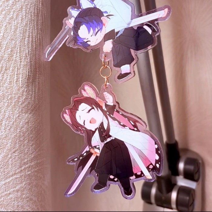 Demon Slayer Kocho Shinobu & Kanae Kocho พวงกุญแจอะคริลิคคู่ Chibi รุ่นสะสม