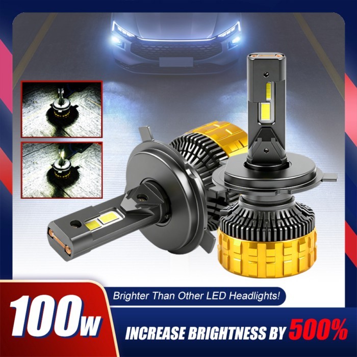2pcs 100W Canbus LED Car Headlights H4 LED H7 LED with cooling fan H11 9005 HB3 9006 HB4 9012 High
