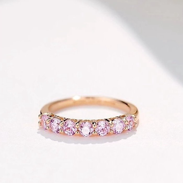 Seiko Version 7 Diamond Half Ring Row Diamond Ring Pink Diamond Rose Gold Half Ring Side Ring T Hom