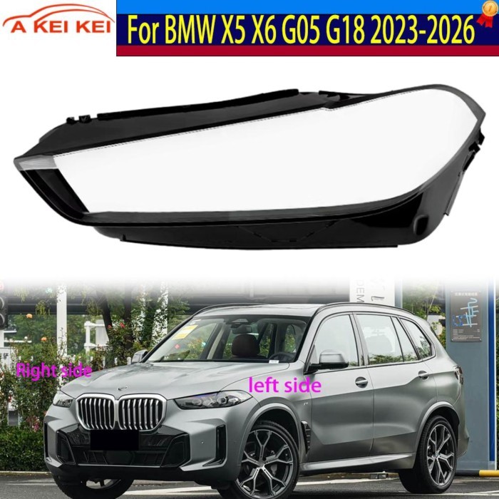 Fit For BMW X5 X6 G05 G06 F95 2023-2026 Car Headlamp Cover Headlight Shell Transparent Lens Waterpr