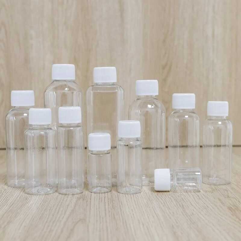 C 100Pcs 5Ml 10Ml 20Ml 30Ml 50Ml 80Ml 100Ml Reable Bottles PET Clear Empty Seal Bottles Sample Cont