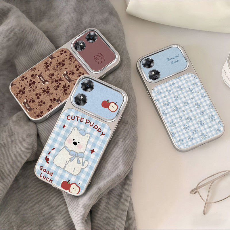 เหมาะสําหรับ OPPO A17 A17K A97 5G เคสโทรศัพท์ออกแบบใหม่น่ารักดอกไม้สุนัขรูปแบบกันกระแทก soft Case TP