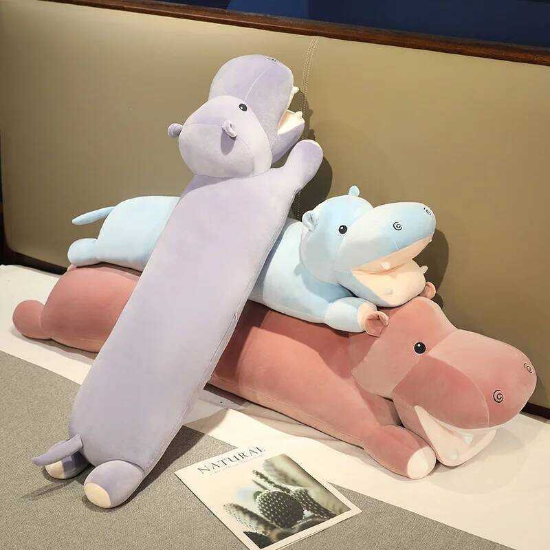 C Giant Soft Hippo Plush Toy Stuffed Animal Toys Soft Real Life Hippo Plush Toy Birthday Gift