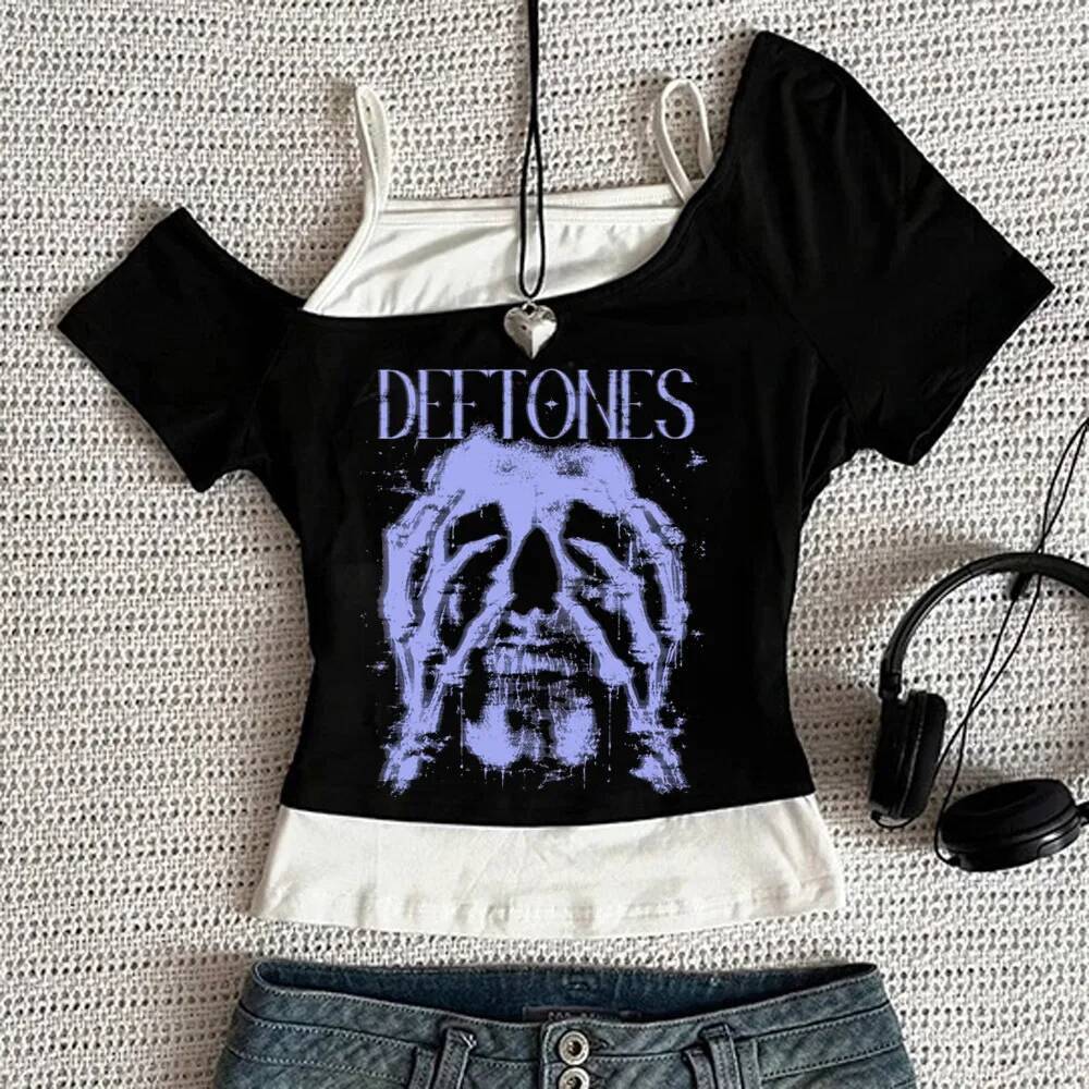 Deftones เสื้อครอปผู้หญิงมังงะฤดูร้อน Clearance Dollette kawaii เสื้อ Dollette streetwear Clearance 