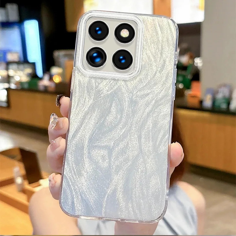 สําหรับ Honor X8c กรณี Honor X8C 4G เคสโทรศัพท์ Honor X8C Anti fall หรูหราเลเซอร์ Silver Gradient ha