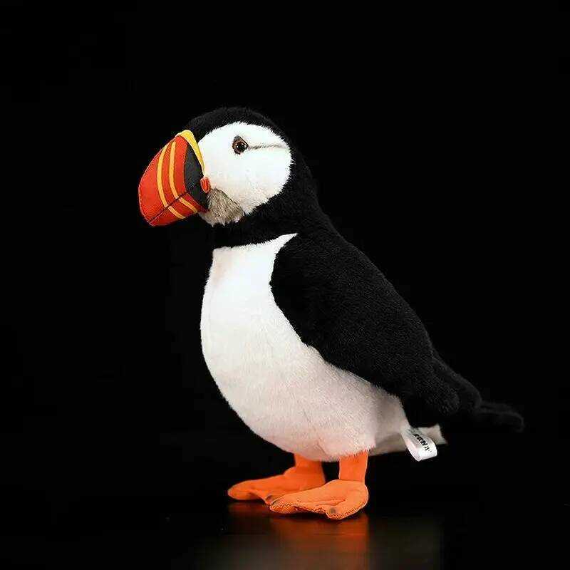 C Atlantic Puffin Plush Toy Cute Puffin Plushie Lifelike Stuffed Fratercula Arctica Animals Simulat