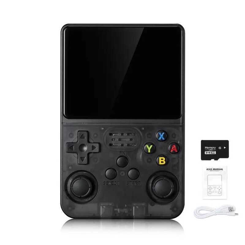 C R36s Retro Handheld Game Console Ux System 3.5-Inch IPS HD 4K With 64G 20000 Games Portable Pocke