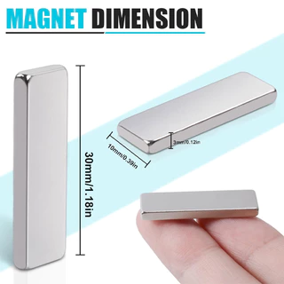 20ขึ้น แม่เหล็ก ขนาด 30*10*3mm แม่เหล็กแรงสูง นีโอไดเมียม 30mm x 10mm x 3mm Magnet Neodymium แม่เหล็กแรงสูงรูปสี่เหลี