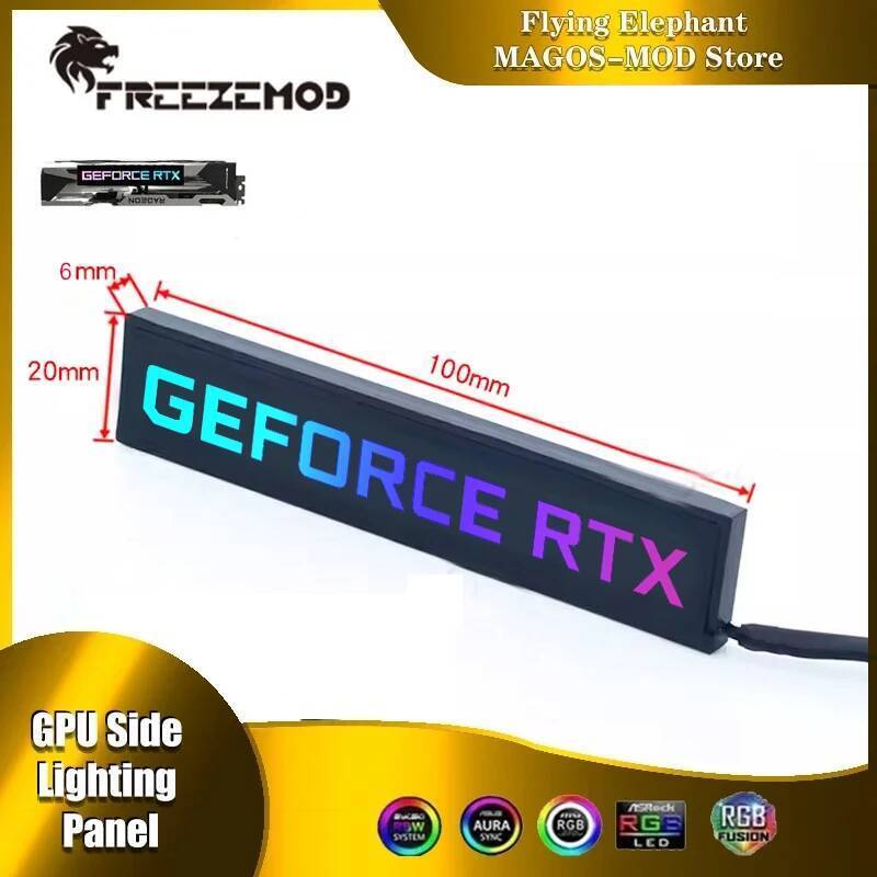 RGB GPU ด้านข้าง Panal RTX กราฟิกการ์ด Backplate สําหรับ VGA 4070 4080 4090 AMD RX 6900 7900 แผงไฟ 5