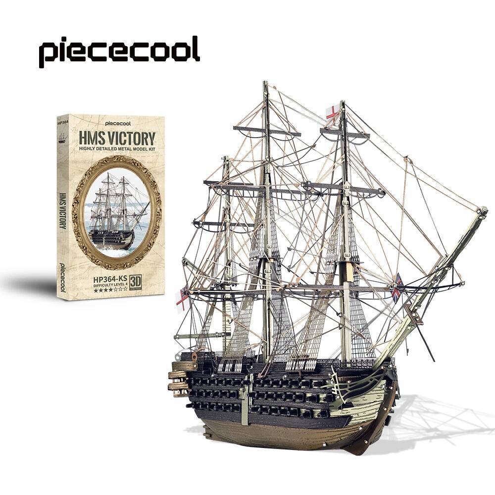 Piececool 3D ปริศนาโลหะ HMS Victory เรือชุดจิ๊กซอว์ชุดประกอบชุดสําหรับผู้ใหญ่สมอง Teaser DIY เรือสํา