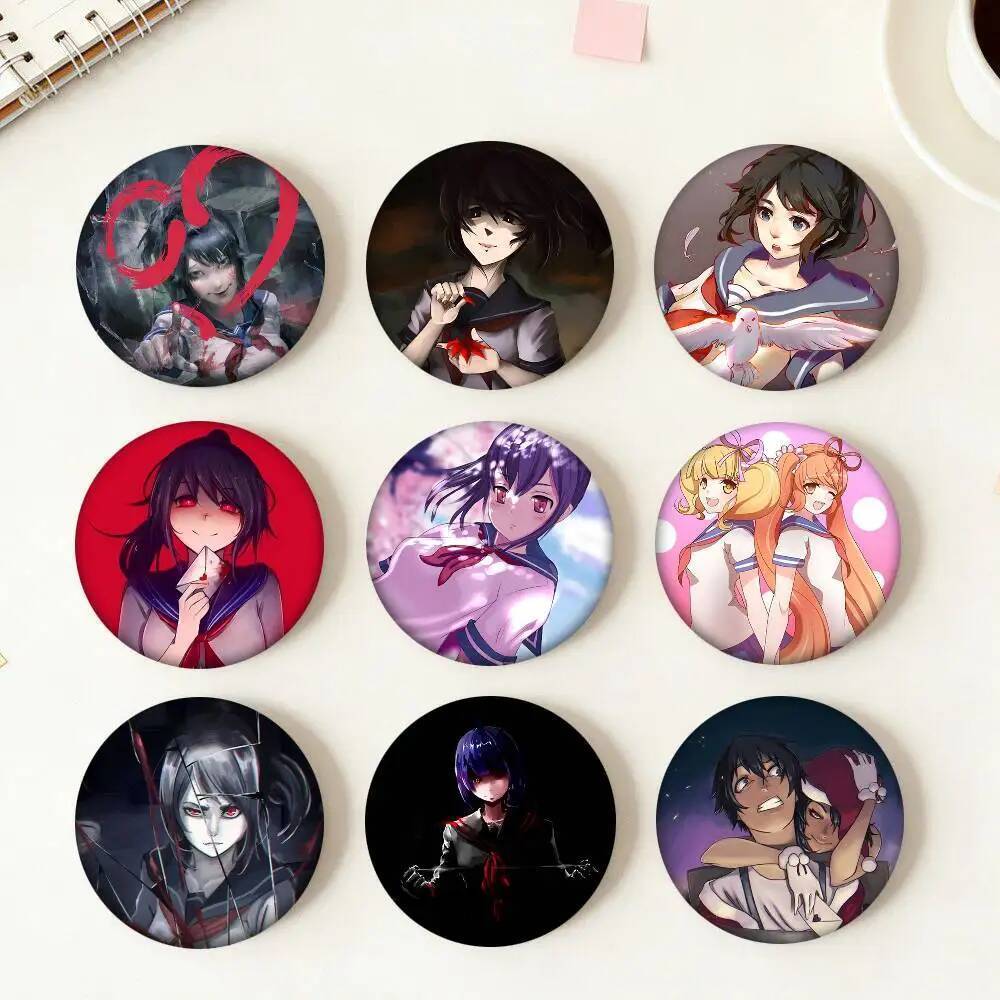 เกม Yandere Simulator อะนิเมะรอบ Badge Creative เข็มกลัดเสื้อผ้ากระเป๋าเป้สะพายหลังอุปกรณ์เสริม Lape
