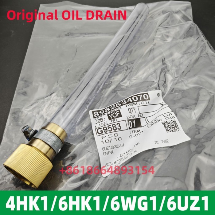 Engine Oil Pan Drainer Pipe Screw For CASE For Sumitomo For Hitachi For ISUZU 4HK1 6HK1 6WG1 6UZ1 f