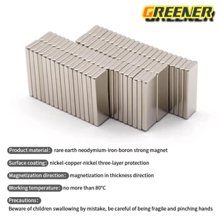 Greener 20ชิ้น แม่เหล็กแรงสูง 30x10x3mm สี่เหลี่ยม Neodymium 30x10x3มิล แม่เหล็ก 20*10*3mm NdFeb แรงสูง 30mm x 10mm x 3m