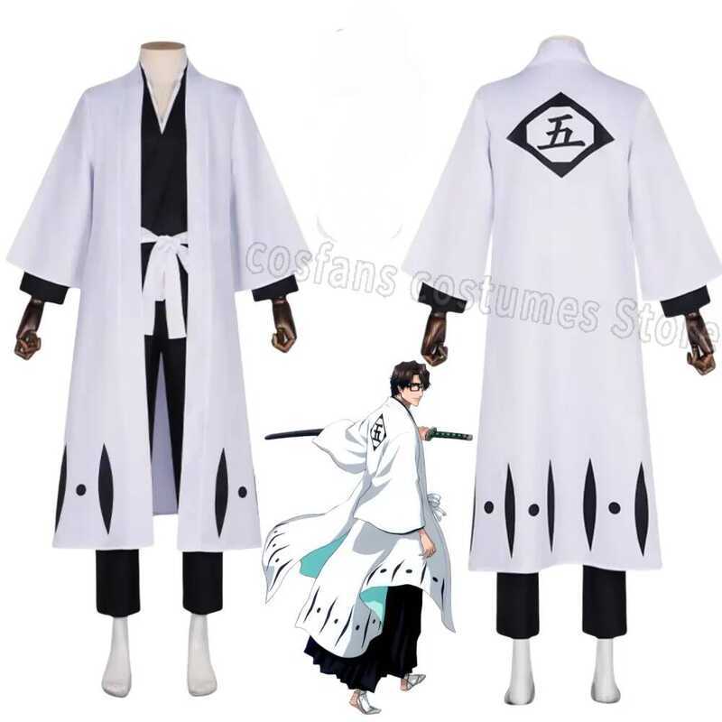 C Aizen Sousuke Cosplay Costume Wig Bleach Cosplay Thousand Year Blood War Gotei 13 M 5 Captain Rob