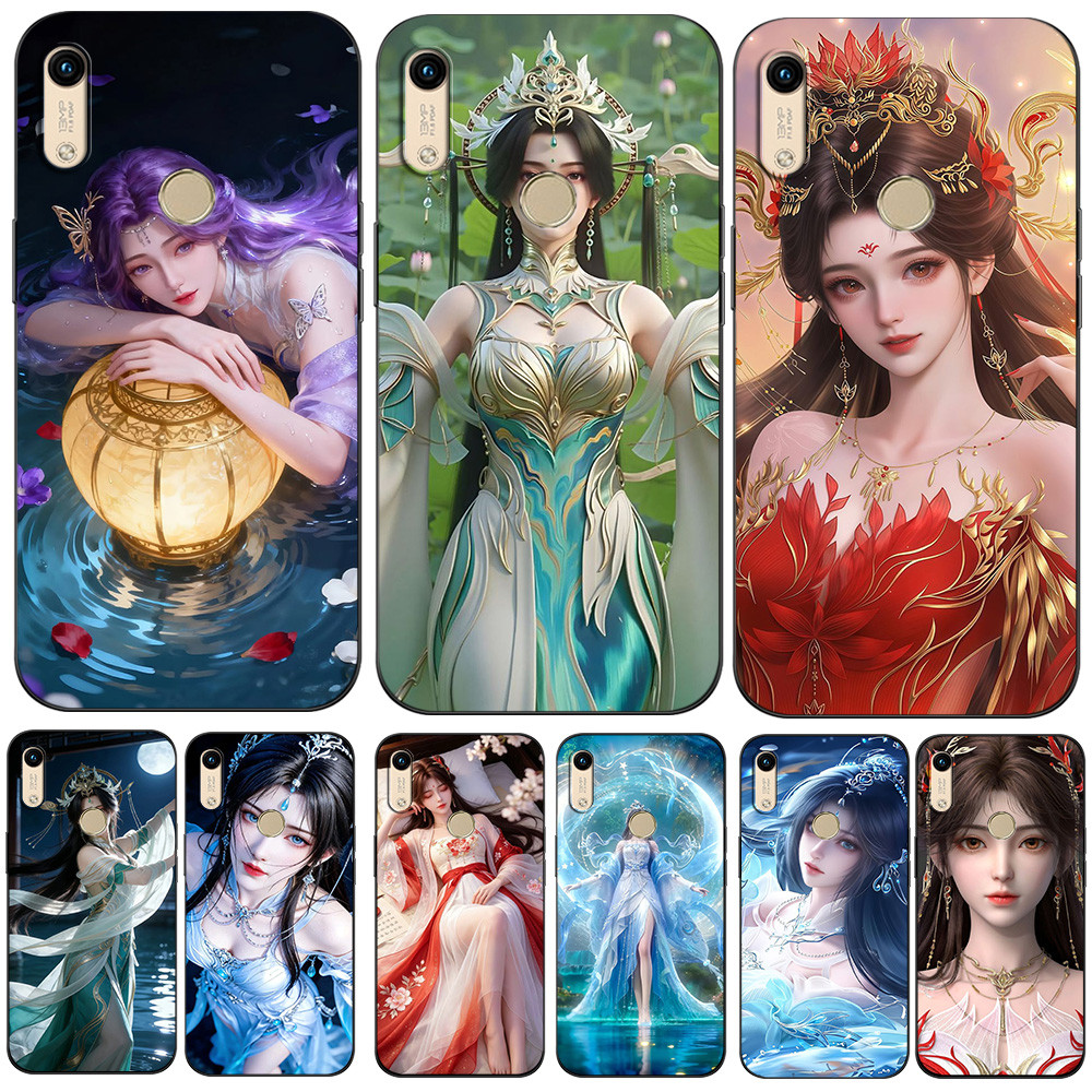 สําหรับHuawei y6 2019 กรณีซิลิคอนนุ่มโทรศัพท์ปกหลังสําหรับHuawei Y 6 2019 พร้อมลายนิ้วมือรูด้านหลังส