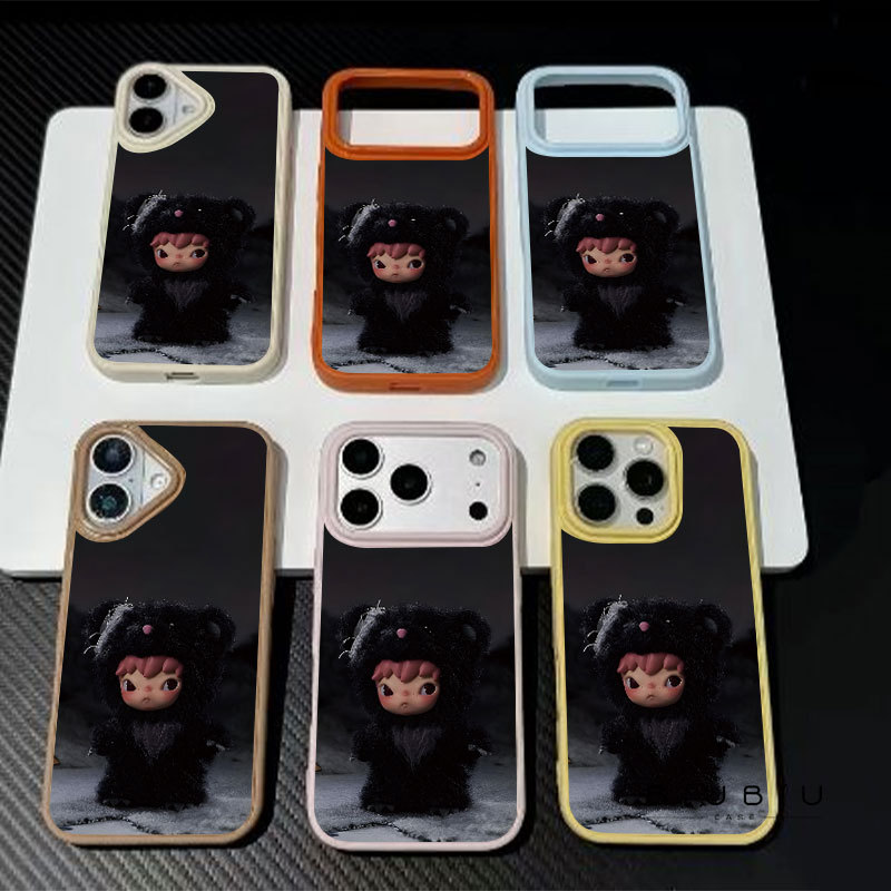 สําหรับ IPhone 17 Air 16 15 14 13 12 11 Pro Max X XR XS Max 7 8 Plus เคสโทรศัพท์สีดําแบบนุ่ม