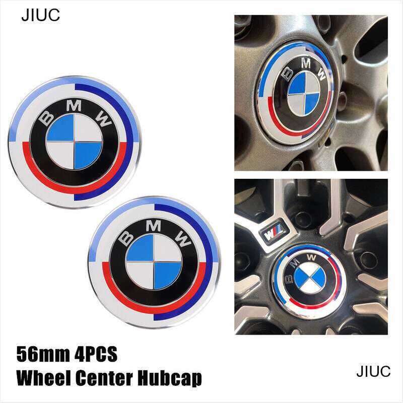 ปุรุออโต้รีแพร์ เจซี| 4 pcs 68 มม./ 56 มม.50th Anniversary โลโก้ยางศูนย์รถสติกเกอร์ Hub Cap Emblem B