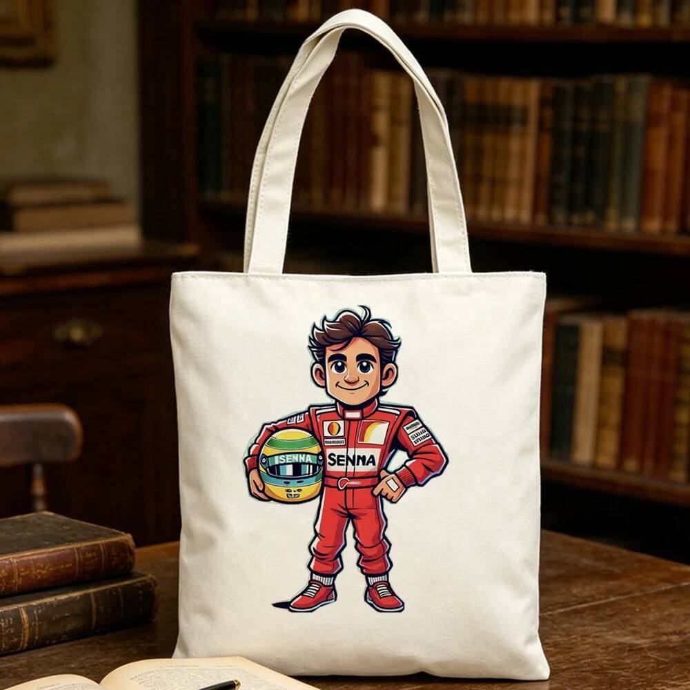 กระเป๋าโท้ต Ayrton Senna ถุงพับได้สําหรับผู้หญิงร้านขายของชําแบบใช้ซ้ําได้