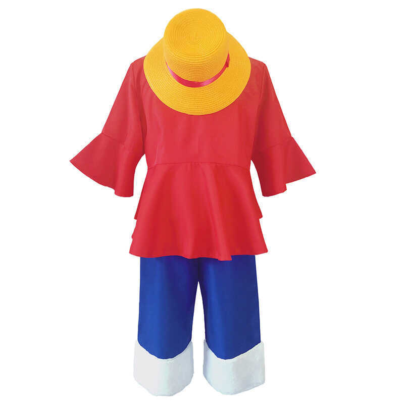 C 7Tanime One Piece Luffy Costume New World Monkey D Luffy Cosplay Outfits Luffy Straw Hat Adult Ki