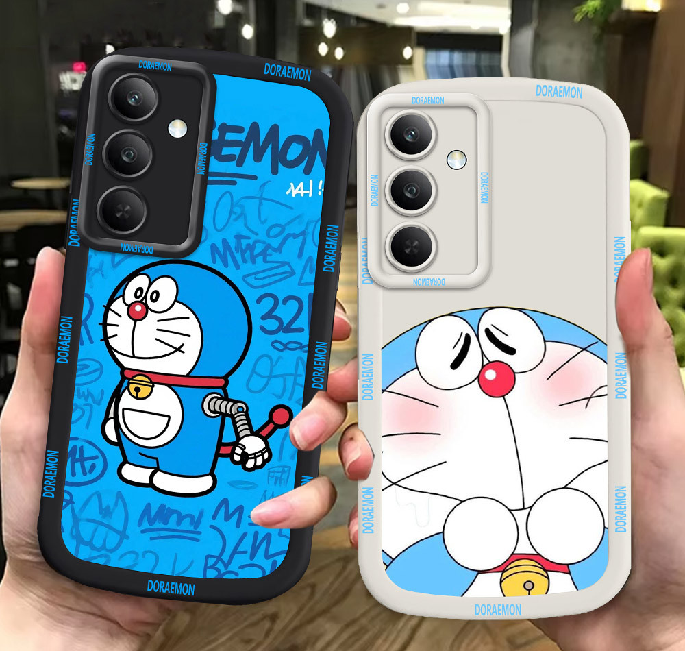G74 Doraemon ขาวดำเคสโทรศัพท์หรับ Samsung A56 S24 A25 S25 S22 A36 Ultra Plus 5G ปก