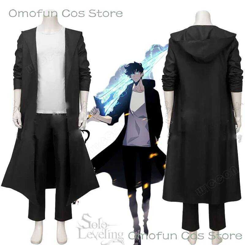 C Anime Knight Killer Sung Jin-Woo Solo Sung Jinwoo Leveg Cosplay Costume Wig Shun Mizushino Trench