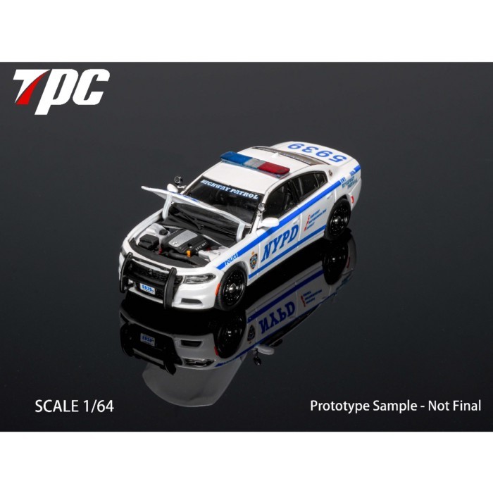 TPC 1: 64 Dodge Charger Dodge Charger NYPD โมเดลรถโลหะผสมแบบเปิดได้