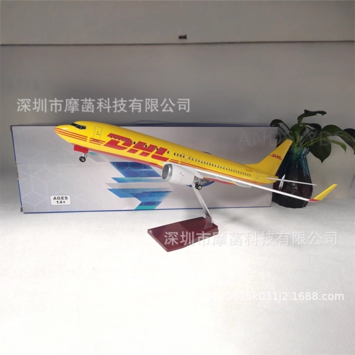 47 ซม. Dunhao Express DHL Airlines โบอิ้ง 737 เครื่องบินรุ่นจําลองเครื่องบินพลเรือนตกแต่งของขวัญ Lim