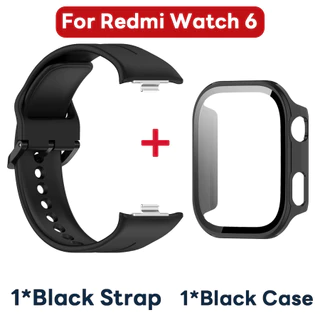 【สาย+เคส】สำหรับ Redmi Watch 6 สายยางกีฬาหน้าจอป้องกันกรณีคอมพิวเตอร์,สร้อยข้อมือ SmartWatch สำหรับ Redmi Watch 6