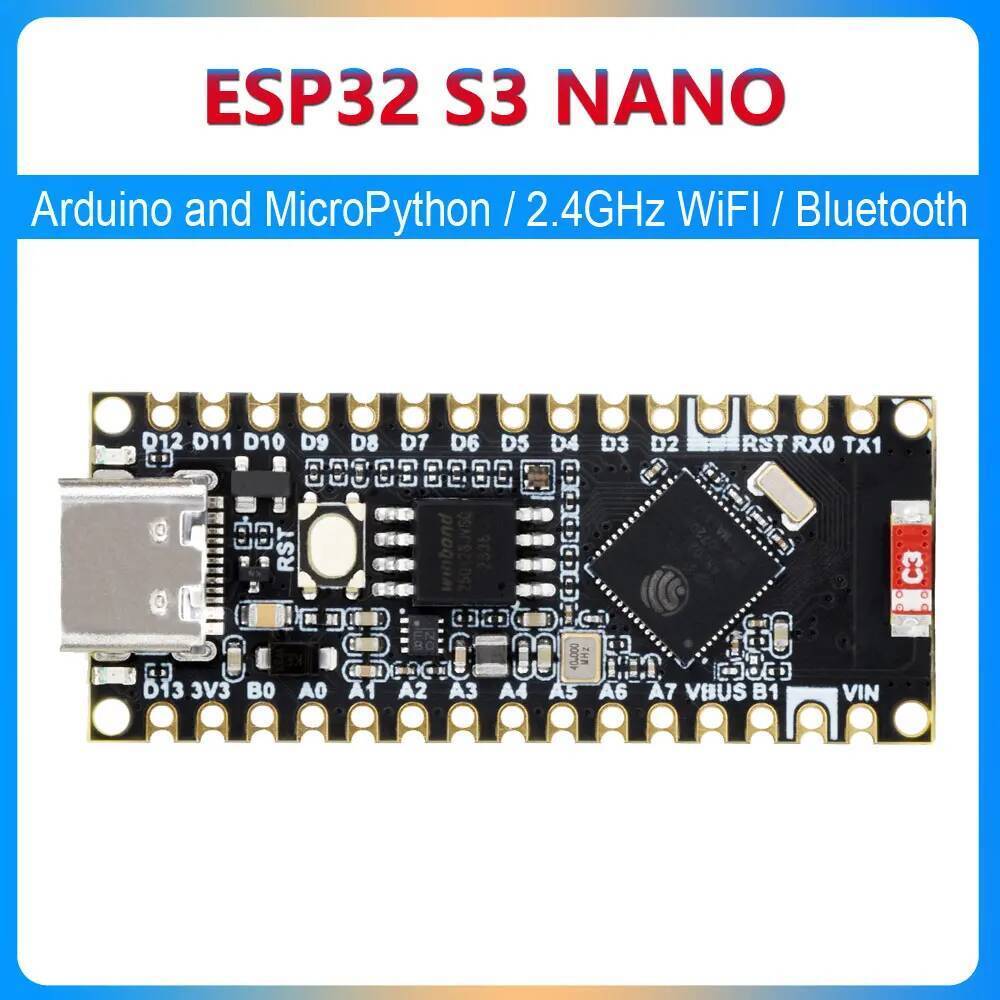 ESP32-S3 Nano ESP32-S3R8 board Band 2.4GHz Wi-Fi และบลูทูธอินเทอร์เน็ตของสิ่งที่ MicroPython เข้ากัน