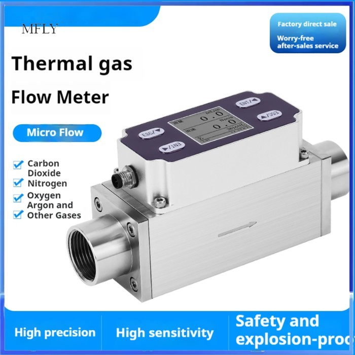 MEMS Mass Flow Meter 4-20mA RS485 Digital Gas Flow Sensor Thermal Micro Flow Transmitter for Low Fl